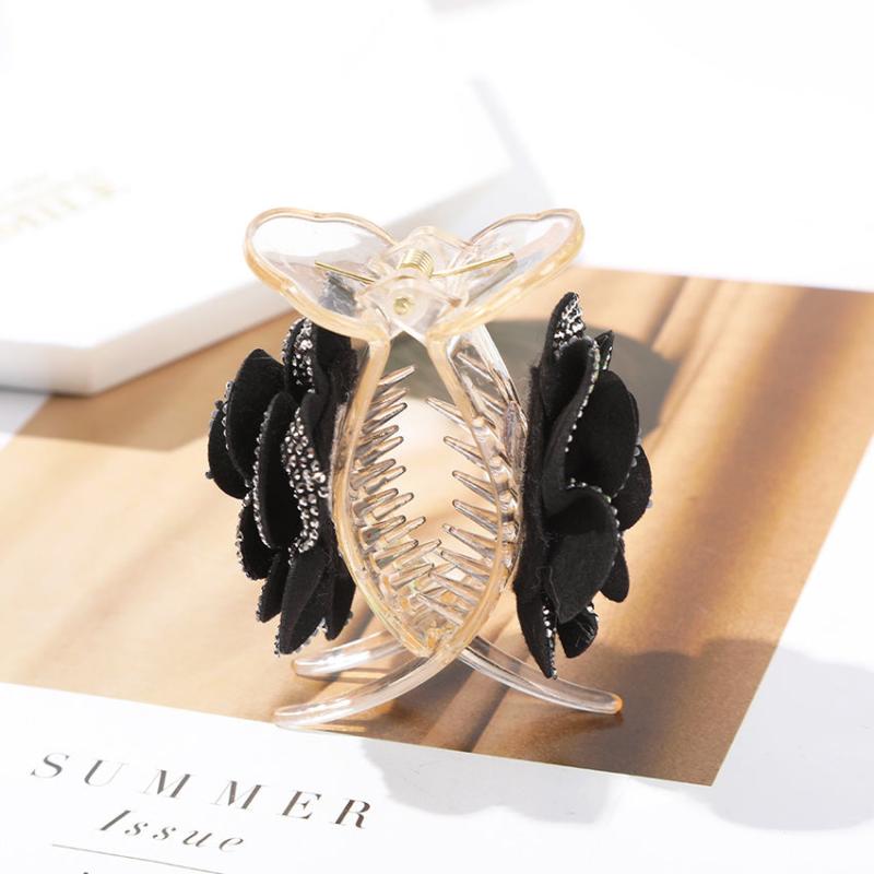 Girls Casual Curls Hair Clips Flower Fur Ball Claw Clip Makeup Tools