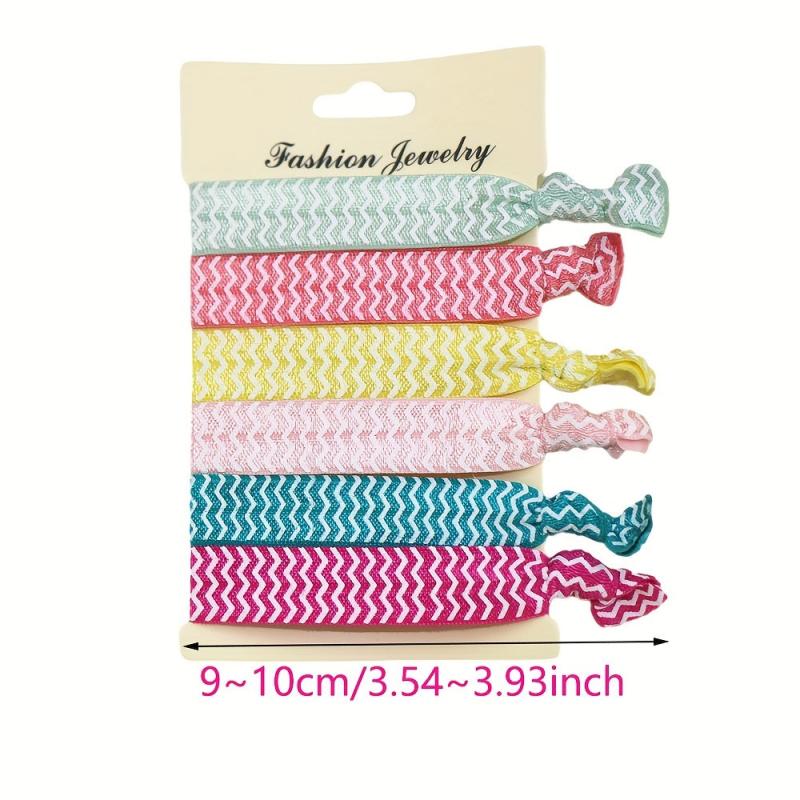 6pcs Ribbon Hair Tie No Crease Ponytail Holder Hair Accessories