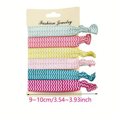 6pcs Ribbon Hair Tie No Crease Ponytail Holder Hair Accessories