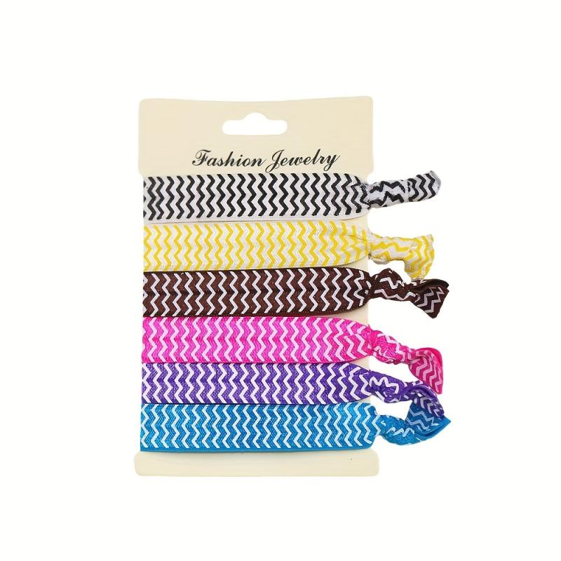 6pcs Ribbon Hair Tie No Crease Ponytail Holder Hair Accessories