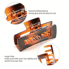 4pcs Vintage Metal Hair Claw Set with Acetate Shark Claw