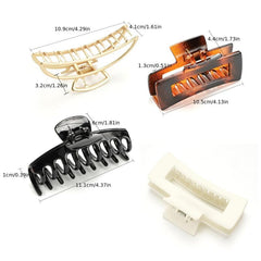 4pcs Vintage Metal Hair Claw Set with Acetate Shark Claw