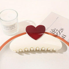 Glossy Candy Hair Claw Heart Decor Ponytail Holder Sweet Hair Clip