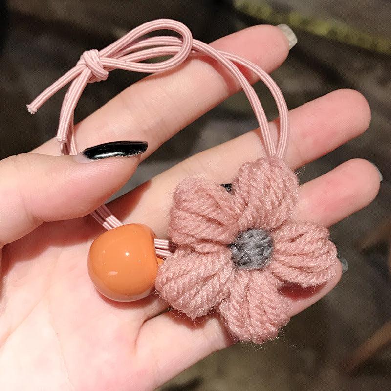 Wool Flower Hair Ring Women's Sweet Hair Accessories