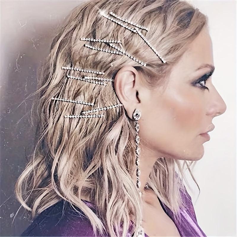 5pcs Rhinestone Hair Clip Bobby Pin Hair Barrette Hair Slides Clip Non Slip