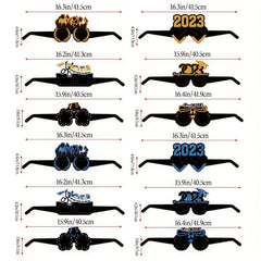 6 Pcs Glitter Paper Glasses Graduation Party Decorations