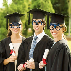 6 Pcs Glitter Paper Glasses Graduation Party Decorations