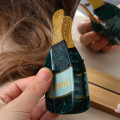 Women's Champagne Bottle Hair Claw Acetate Ponytail Holder