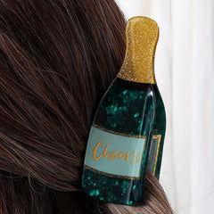 Women's Champagne Bottle Hair Claw Acetate Ponytail Holder