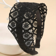 Wide Lace Headband Sweet Mother Headband Hollow Hair Band