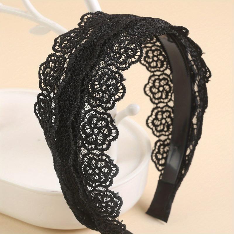 Wide Lace Headband Sweet Mother Headband Hollow Hair Band