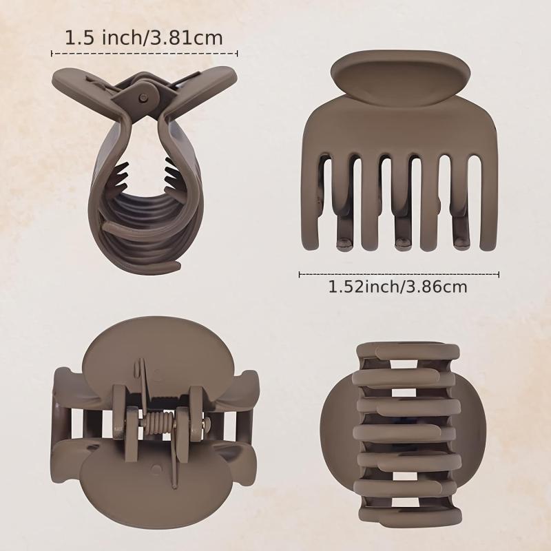 4pcs Small Hair Claw Clips Strong Hold Matte Octopus Hair Clips
