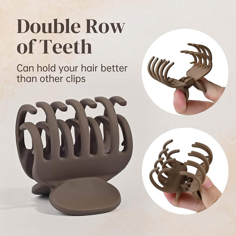 4pcs Small Hair Claw Clips Strong Hold Matte Octopus Hair Clips
