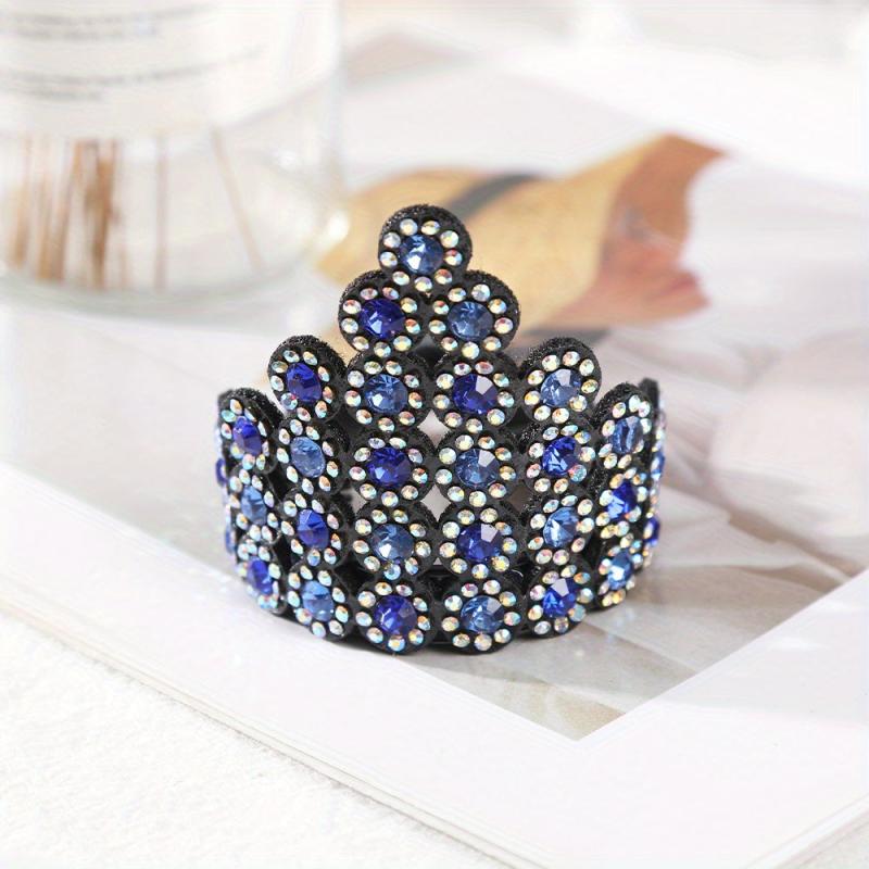 Light Rhinestone Ponytail Hair Claws Crystal Hair Bun Holder