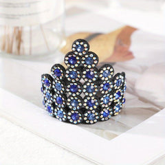 Light Rhinestone Ponytail Hair Claws Crystal Hair Bun Holder
