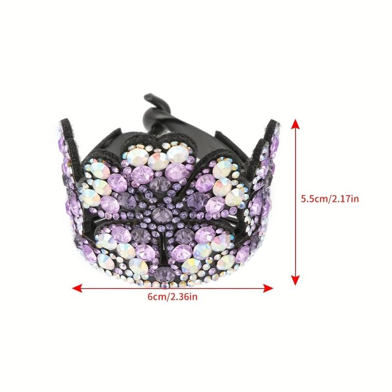 Light Rhinestone Ponytail Hair Claws Crystal Hair Bun Holder