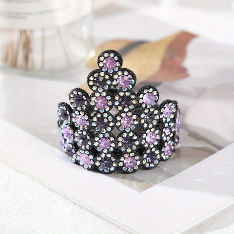 Light Rhinestone Ponytail Hair Claws Crystal Hair Bun Holder