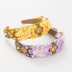 Baroque Rhinestone Flower Headband Hair Accessories for Women