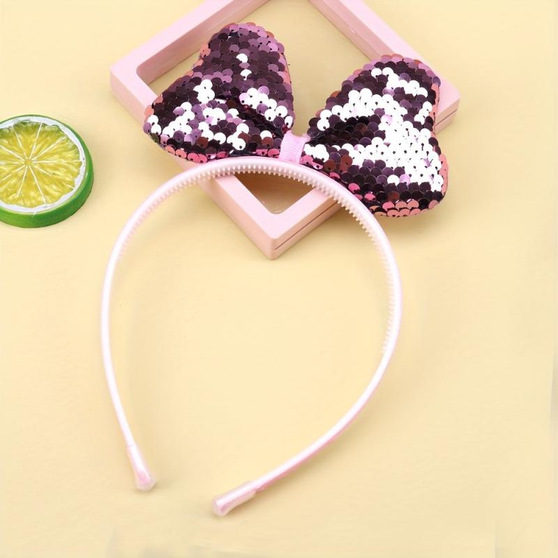 5pcs Glitter Bow Headband Hair Accessories for Women Girls Toddlers Baby