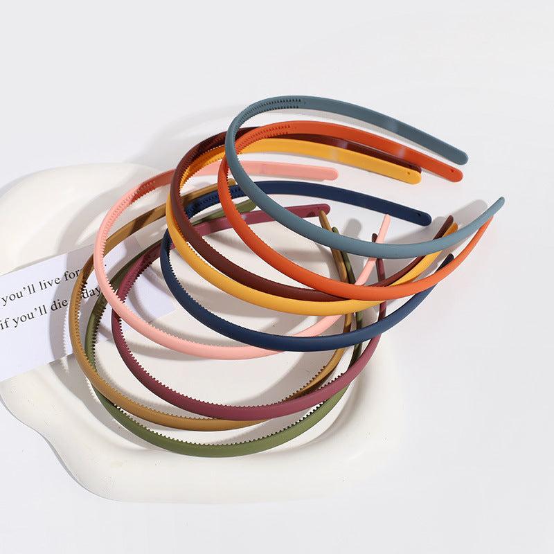 Frosted Toothed Headband Girl's Solid Thin Edge Hair Band