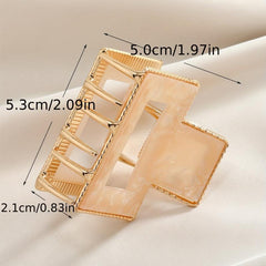 Square Hair Claw Clips Retro Vintage Style Hair Accessories