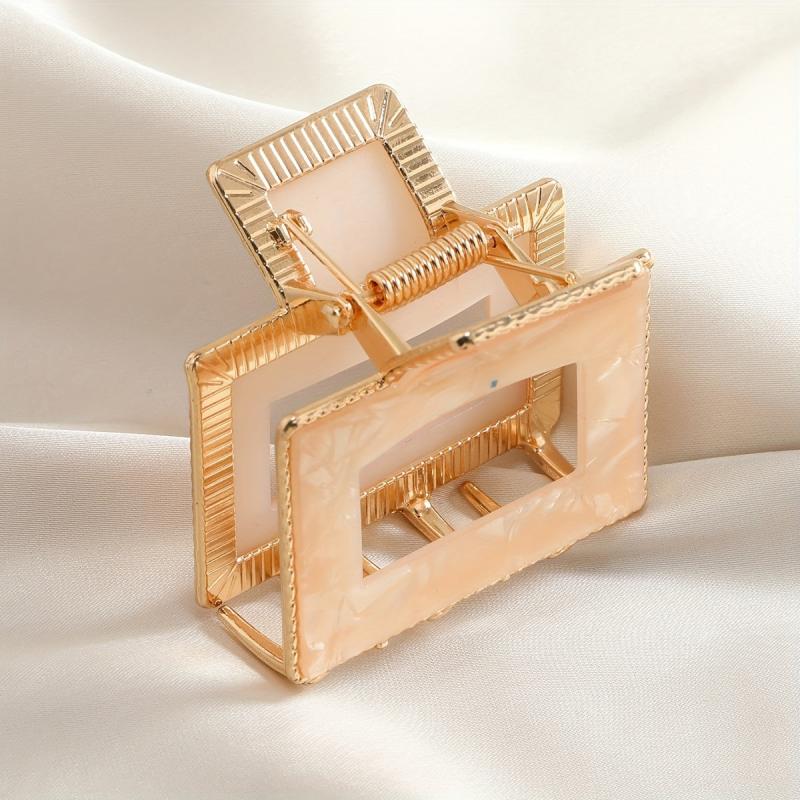 Square Hair Claw Clips Retro Vintage Style Hair Accessories