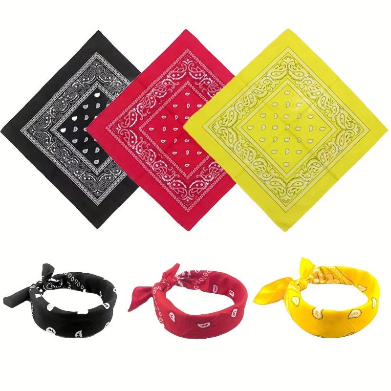 Boho Style Bandana Headband Hip Hop Square Scarf For Women Hair Accessories