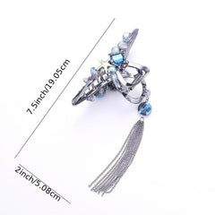 Tassel Metal Hair Claw Clip Non Slip Strong Hold Grip Hair Jaw Clip