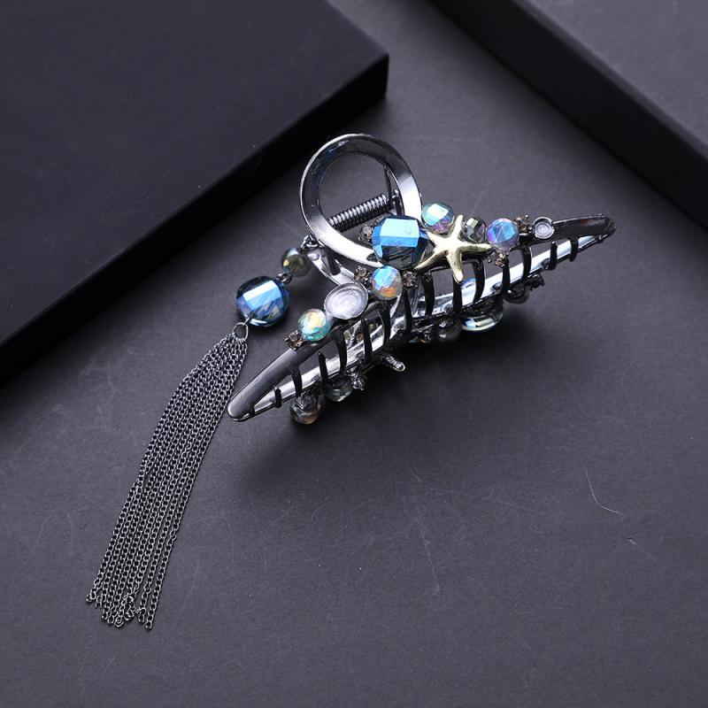 Tassel Metal Hair Claw Clip Non Slip Strong Hold Grip Hair Jaw Clip