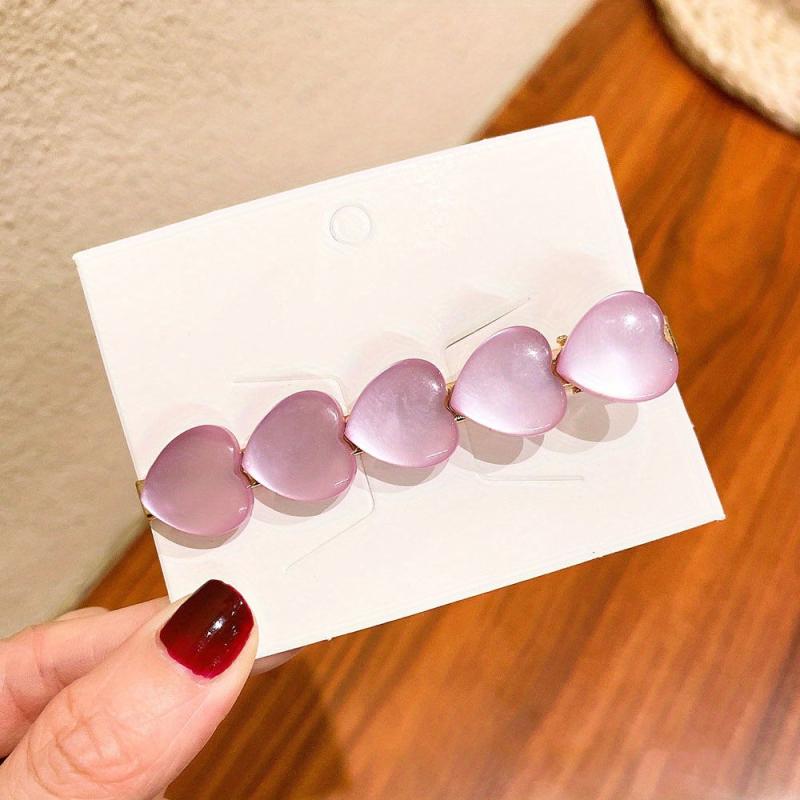 Opal Heart Shape Hair Clip Side Barrette Hair Accessories