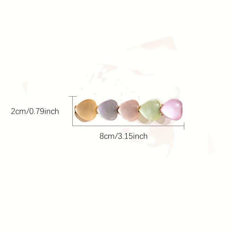Opal Heart Shape Hair Clip Side Barrette Hair Accessories