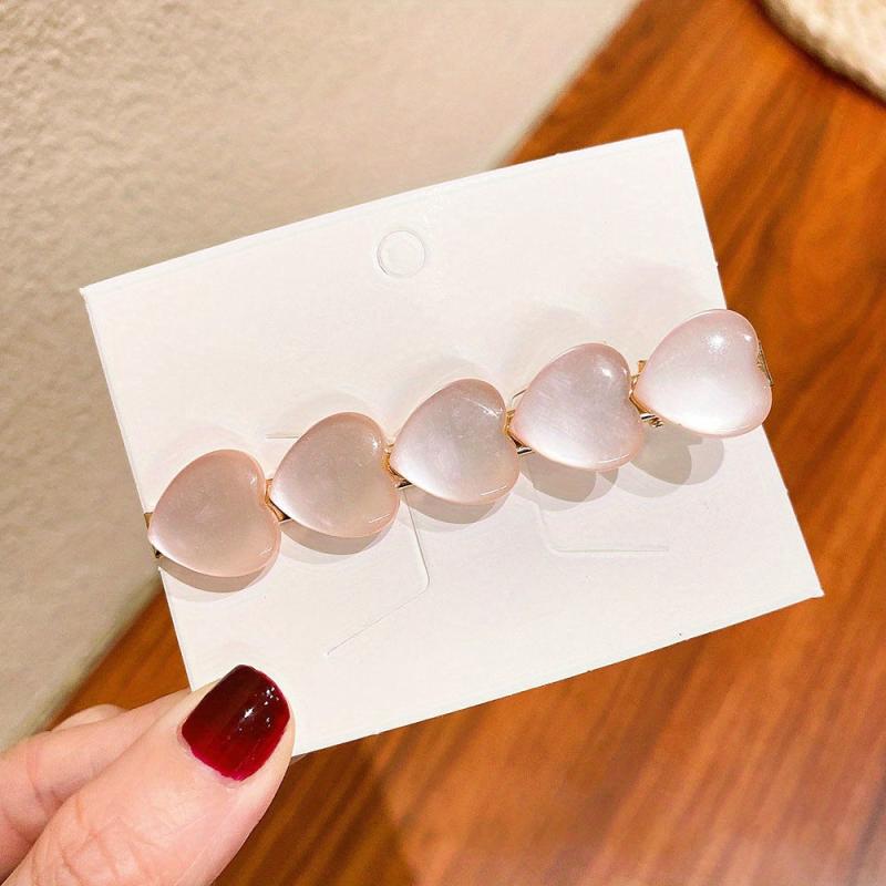 Opal Heart Shape Hair Clip Side Barrette Hair Accessories