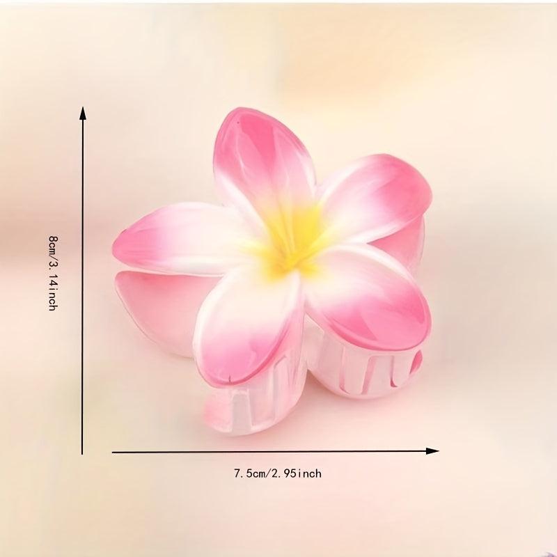 2pcs Acrylic Flower Hair Claw Banana Clip