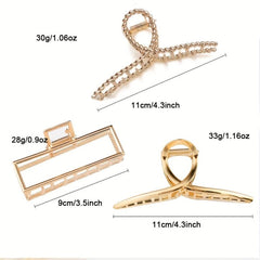 Metal Rectangle Hair Claw For Thick Hair Non Slip Barrette Long Hair Accessory