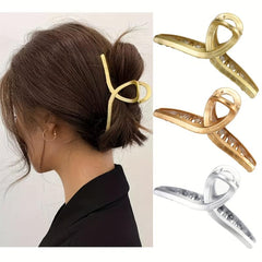 Metal Rectangle Hair Claw For Thick Hair Non Slip Barrette Long Hair Accessory