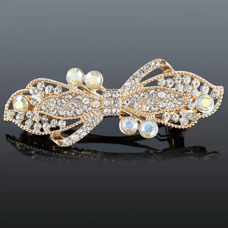 Rhinestone Barrette Bow Shaped Hair Clip for Women Girls Hair Accessories