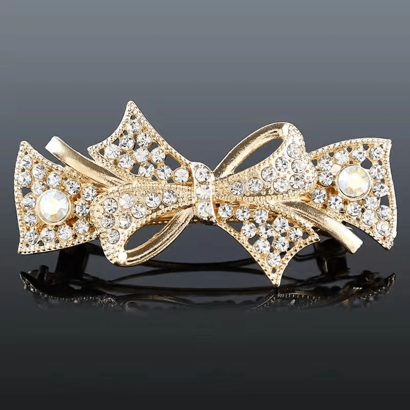 Rhinestone Barrette Bow Shaped Hair Clip for Women Girls Hair Accessories