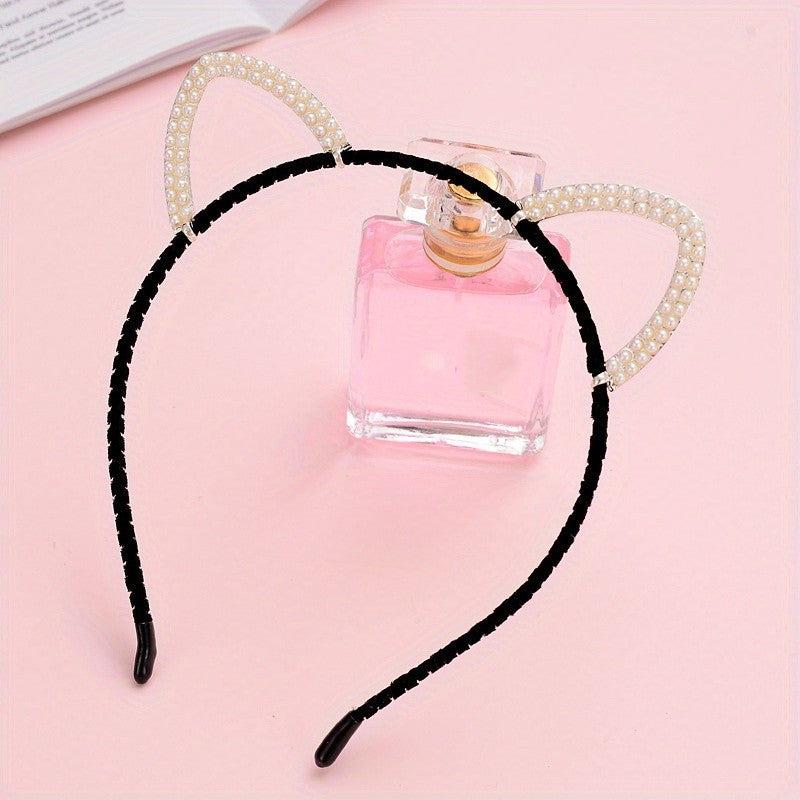 Cat Ears Rhinestone Headband Halloween Party Hair Accessories