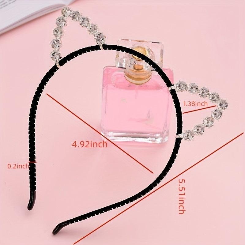 Cat Ears Rhinestone Headband Halloween Party Hair Accessories