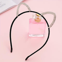 Cat Ears Rhinestone Headband Halloween Party Hair Accessories
