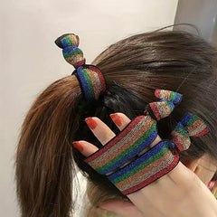 Leopard Hair Tie Rainbow Hair Rope Pride Month Hair Accessories