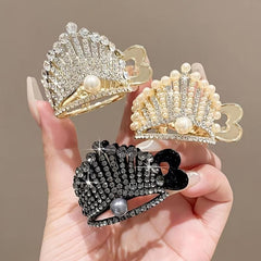 Rhinestone Crown Hairpin Fixed Hair Clip