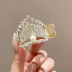 Rhinestone Crown Hairpin Fixed Hair Clip