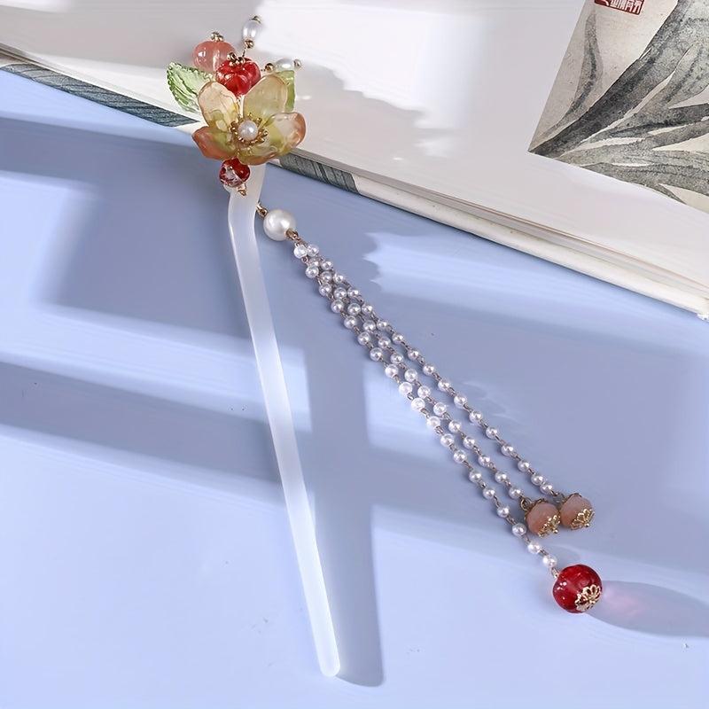 Beaded Hairpin with Tassel, Women's Hair Accessories