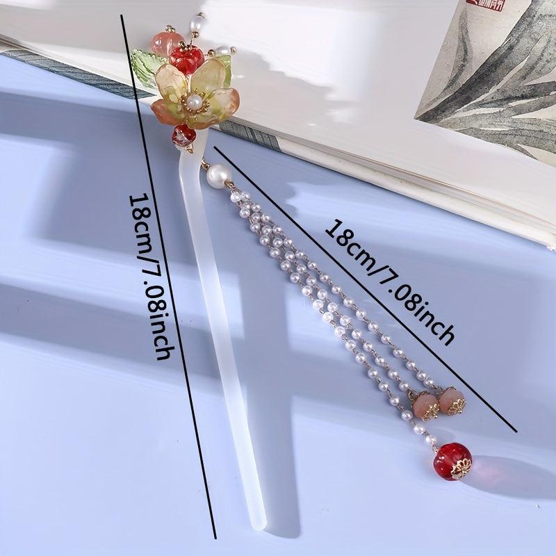 Beaded Hairpin with Tassel, Women's Hair Accessories