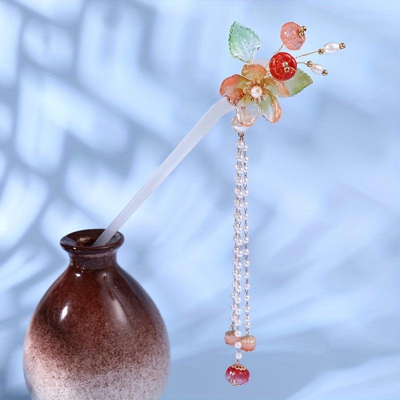 Beaded Hairpin with Tassel, Women's Hair Accessories