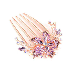 Vintage Flower Crystal Rhinestone Hair Side Comb Hairpin Hair Accessories
