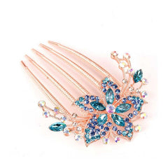 Vintage Flower Crystal Rhinestone Hair Side Comb Hairpin Hair Accessories