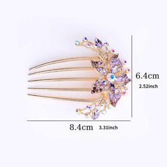 Vintage Flower Crystal Rhinestone Hair Side Comb Hairpin Hair Accessories