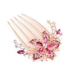 Vintage Flower Crystal Rhinestone Hair Side Comb Hairpin Hair Accessories